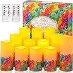 WINORD Battery Operated Candles,12-Pack LED Flameless Candles with Remote-Made of Durable Plastic,Remote-Controlled,Timer Function,Ideal for Indoor Outdoor Use