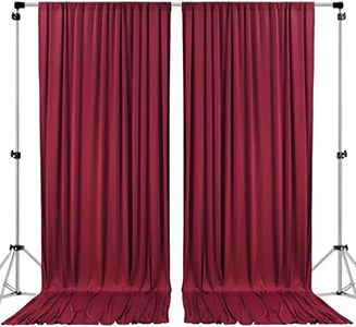 AK TRADING CO. 10 feet x 8 feet Polyester Backdrop Drapes Curtains Panels with Rod Pockets - Wedding Ceremony Party Home Window Decorations - Burgundy