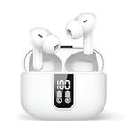 Wireless Earbuds with Active Noise Cancellation and ENC Noise Cancelling Mic, Smart Touch Controls, Bluetooth 5.3 Headphones, Hi-Fi Sound Quality, IPX5 Water Resistance, LED Display (White)