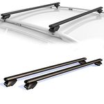 COWVIE 138 cm Roof Rack Cross Bars Adjustable Aluminum Cargo Bars Fits Most Existing Raised Side Rails with Gap -1Pair (Black)