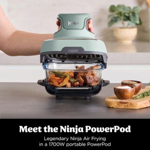 Ninja CRISPi 3.8L Portable Air Fryer – 4-in-1, Compact, 2 Glass Containers