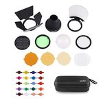 Godox AK-R1 Accessories Kit with PERGEAR Color Effect Gel Kit for for H200R Round Head and Godox V1 Series Flash V1-C V1-S V1-F V1-N V1-O V1-P Speedlite