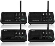 Wuloo Intercoms Wireless for Home 5280 Feet Range 10 Channel 3 Code, Wireless Intercom System for Home House Business Office, Room to Room Intercom, Home Communication System (4 Units Set, Black)