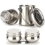 Paint Brush Washing Bucket, Steel Leak Proof Washer Artist Cleaning Airtight Bucket with Removable Filter Screen Double Dipper Container for Student Painter Acrylic Oil Watercolor Painting