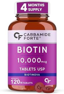 Carbamide Forte Biotin 10000mcg for Hair Growth, Skin & Nails - 120 Veg Tablets