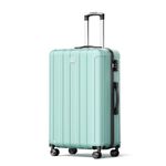 Strenforce Checked Large Luggage 28 Inch Hardside ABS Suitcase with TSA Lock,Mint Green