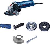 Bosch GWS 900-125 S Heavy Duty Electric Angle Grinder, 900W, M14, 11,000 rpm, Variable Speed, Lockable Switch, Restart Protection, 1.9 kg +4 Bosch Accessories, 1 Year Warranty