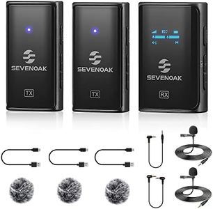 Sevenoak SKM-K2 OLED Wireless Lavalier Microphone for iPhone/Camera/Android, 2.4GHz wireless Lapel Microphone with Stereo/Mono for Youtube,Tiktok Live Stream, Video Recording, Vlogging