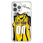 VNGDA Custom Name & Number - Los Angeles Basketball Jersey - Clear Case for iPhone 16 15 Pro Max 14 13 12 11 Xs Max Xr SE3 8 7 6 Plus 11 Pro Mini,with 4 Shockproof Corners Customized Transparent Case