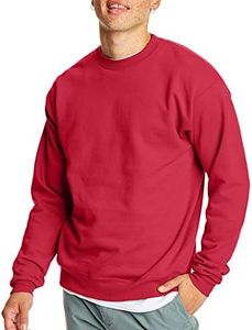Hanes Men's 2 Pack EcoSmart Fleece Sweatshirt, Deep Red, Small