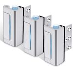 Steinwhale Home Security Door Reinforcement Lock 3Pack, Childproof Safety Door Lock Latch Inside Stopper, Add High Security to Prevent Home Unauthorized Entry, Aluminum Construction Finish