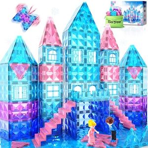 Diamond Magnetic Tiles 102pcs, Magnetic Building Blocks Princess Toys, Pretend Play Toys for 3+ Year Old Girls & Boys, Girls Toys Age 3-5 6-8