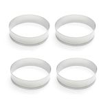 Fox Run 4685 Stainless Steel English Muffin Rings, Set of 4, Stainless Steel, Set of 4