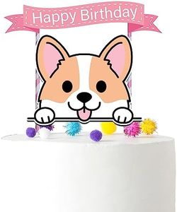 Kawaii Corgi Cake Topper for Kids |Cute Dog Birthday Party Supplies | Dogs Theme Birthday Decoration