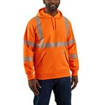 Carhartt Men's High Visibility Loose Fit Midweight Hooded Class 3 Hoodie, Brite Orange, Medium