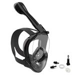 Jwintee Full Face Snorkel Mask, Diving Mask for Kids and Adults,180° Panoramic View Snorkel Mask with Camera Mount, Safe Breathing, Anti-Leak&Anti-Fog