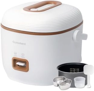 Brown Mini Rice Cooker Small 1 Cup-2 Cup Non-Stick Coated Insert Food Steamer Kitchen Appliances Includes Vegetable Steamer
