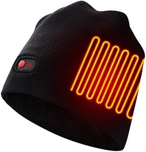 Autocastle Men Women Rechargeable Electric Warm Heated Hat Winter Battery Heat Skull Beanie