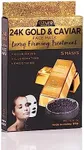 AZURE 24K Gold and Caviar Anti Aging Luxury Face Mask - Hydrating & Firming Facial Mask - Helps Reduce Wrinkles & Fine Lines - With Hyaluronic Acid & Collagen - Skin Care Made in Korea - 5 Pack