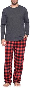 Ashford & Brooks Men’s Long-Sleeve Top Flannel Pants Pajama Sleepwear Set - Red Buffalo Check - Medium