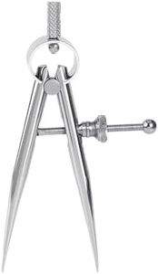 WUTA Spring Wing Divider 304 Stainless Steel Precision Scriber Caliper Tool Metal Dividers Adjustable Spacing Compass High Polished Round Leg for Drawing Circles, Leather Craft, Jewelry Design (Small)