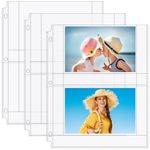 MaxGear 30 Pack Photo Sleeves for 3 Ring Binder - (4x6, for 120 Photos)，Archival Photo Pages Photo Album Refill Pages Photo Sheet Protector Page Protectors 8.5 x 11, Each Page Holds Four 4x6 Pictures