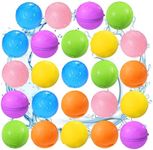 UCIDCI Reusable Magnetic Water Balloons, Silicone Self Sealing Water Balls, Quick Refill Soft Water Bombs for Outdoor Summer Splash Party, Water Fight Game 24Pack
