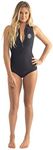 RIP CURL Womens G-Bomb 1MM Sleeveless Shorty Wetsuit Wetsuit Black - Easy Stretch - Front Zip Entry - 100% E4 Neoprene. 1mm