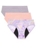 Neione Period Underwear Menstrual Panties Moderate Flow Breathable Modal Hipster Plus Size Women Undies 3 Pack Fairy XXL