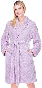 PAVILIA Soft Robe for Women, Kimono Plush Fleece Spa Bathrobe,Large/X-Large, Lavender Purple