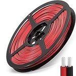 65.6Ft 22AWG Electrical Wire, 20M Extension Cable Wire Cord JACKYLED Cable, LED Strip Lights Hookup Wire for Led Strips Single Color 3528 5050 (Black Red)