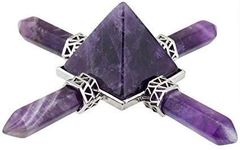 Fashion Passion India Amethyst Pyramid Energy Generator 4 Points Reiki Healing Crystal Spiritual Feng Shui Gift