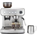 Breville Barista Max Espresso Machine , Latte & Cappuccino Coffee Maker with Integrated Bean Grinder & Steam Wand , 2.8 L Water Tank , 15 Bar Italian Pump , Stainless Steel