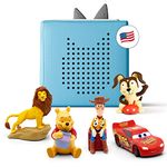 tonies Audio Player Starter Set with Woody, Lightning McQueen, Sima, Winnie-The-Pooh, and Playtime Puppy - Listen, Learn, and Play with One Huggable Little Box - Light Blue