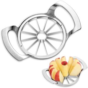 LIIGEMI Apple Cutter Slicer,12-Blade Large Apple Corer，Heavy Duty Stainless Steel Apple Cutter and Divider，Non-slip frosted handle，Easy to Use （Frosted）