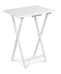 Unibos Foldable Side Table | Bedside Table | Sofa End Table | TV Tray Table | Sofa Bedroom Living Room Office | Coffee Table, Side Tables, Snack Tables | Table for Living Room | WHITE