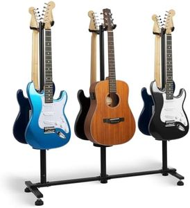 STRICH 6 Adjustable Guitar Stand Holder - Heavy Duty Floor Stand for Acoustic, Electric, Bass, Banjos - Folding Multi-Holder FH-S6 Black