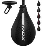 RDX Speed Bag Boxing Ball and Swivel Set, Maya Hide Leather Dodge Striking Mount Kit with Additional Bladder, MMA Muay Thai Punching Workout Kicking Martial Arts Training Home Gym Exercise Speedball