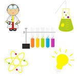 Pretty UR Party Mad Scientist Theme Paper Cutouts for Birthday Parties, Science Party Supplies décor, Scientist Birthday Party Decoration Cut-Outs (10 pcs)