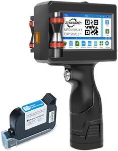 ZHONGMIN Handheld Inkjet Printer with 42ml Quick-Drying Ink Cartridge, Portable Ink Jet Coding Machine for Text/Date/Batch Number/QR Code/Barcode/Logo, Print Height from 0.08 to 0.5 Inch (ZM-C800)