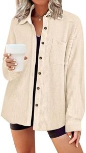 Zeagoo Mujer Solo Color Camisa Blusas Mujer Gofres V Cuello Elegante Camisetas Manga Larga Túnica Blusa Informal Botones Camisas Festiva Tops Beige XL