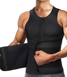 TAILONG Men Hot Sweat Vest Neoprene Sauna Suit Waist Trainer Zipper Body Shaper with Adjustable Workout Tank Top, Black, XX-Large