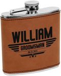 Personalized Groomsmen Flask Gifts - 6 oz Engraved Groomsmen Flask - Custom Groomsman Gift -Personalized Wedding Flask - Groomsman Proposal - Personalized Wedding Favors - 4 Colors & 9 Designs