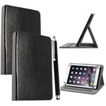 10inch Tablet Case - Universal Stand Case Folio Cover Magic Leather 360° Rotating Case Fits for ALL 10in Inch & 10.1in Inch Tablets + Stylus Pen (BLACK)