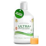 Swedish Nutra Vegan Multivitamin Liquid - Pack of 500ml, 33 Day Supply| Orange Flavour with 51 Active Ingredients| 100% Natural Flavour| High Absorption Rate| Vitamins, Minerals, Aminos & Super Greens