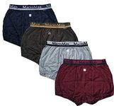 MacroMan Men's Cotton Open End Boxer Brief (Pack of 4) (M512-90-4_Multi-Coloured_Large)