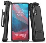 Encased Motorola Edge Plus Belt Clip Protective Holster Case (2020 Rebel Armor) Heavy Duty Rugged Full Body Cover with Holder for Moto Edge+ (Black)