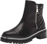 STEVEN by Steve Madden Women's FANCEY Ankle Boot, Black Leather, 6.5