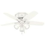 Hunter Fan Company 51090 42" Builder Low Profile Ceiling Fan with Light, Snow White