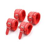 Comrade Saddlery Adjustable Handcuffs & Leg Cuffs, Color: Red, One Size Fits All